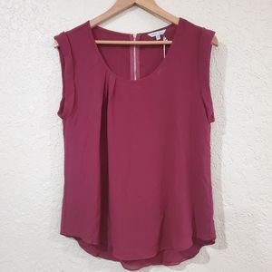 NWT Naked Zebra Burgundy Sleeveless Blouse